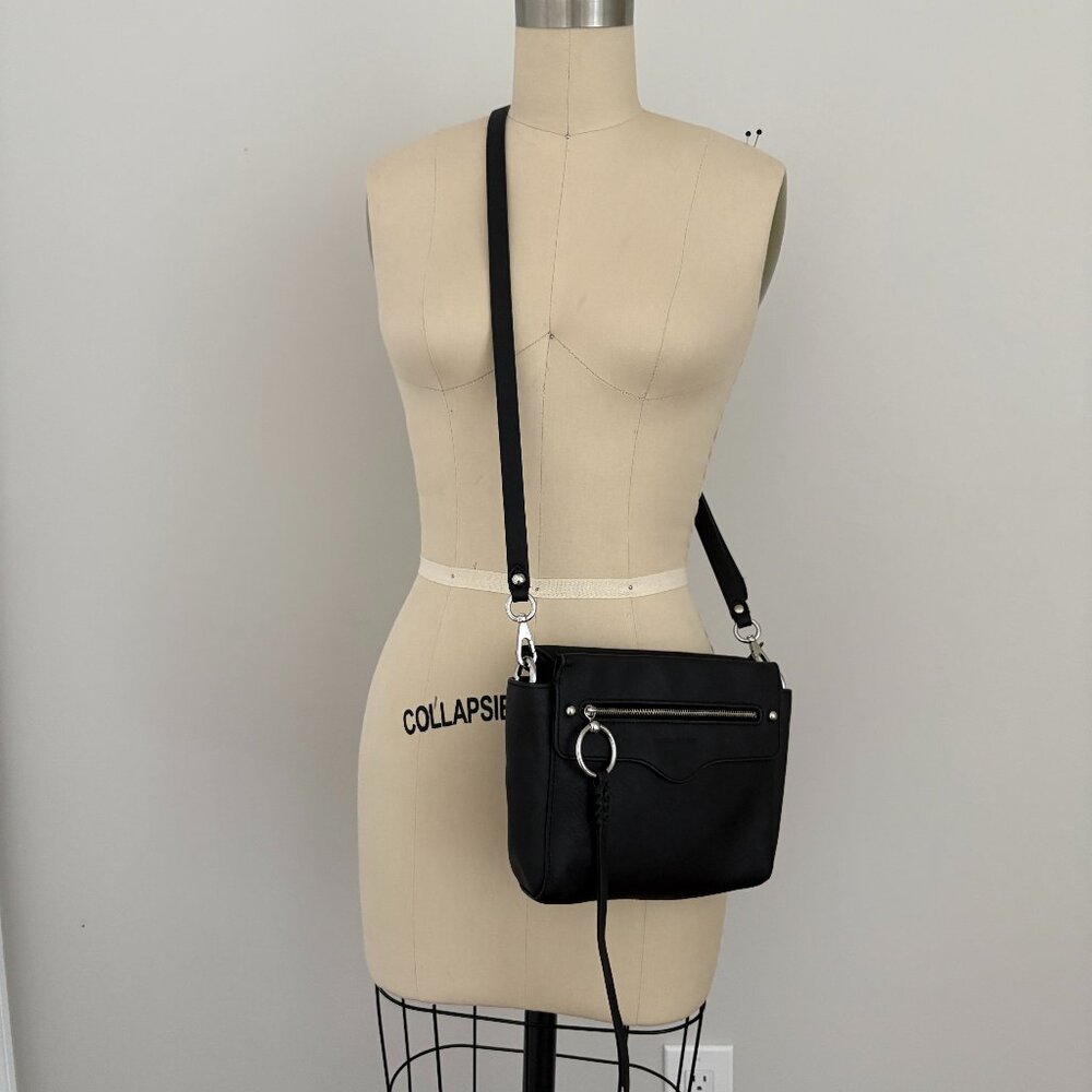 Rebecca Minkoff Gabby Black Leather Crossbody Bag Quiet Luxury Elegant Chic